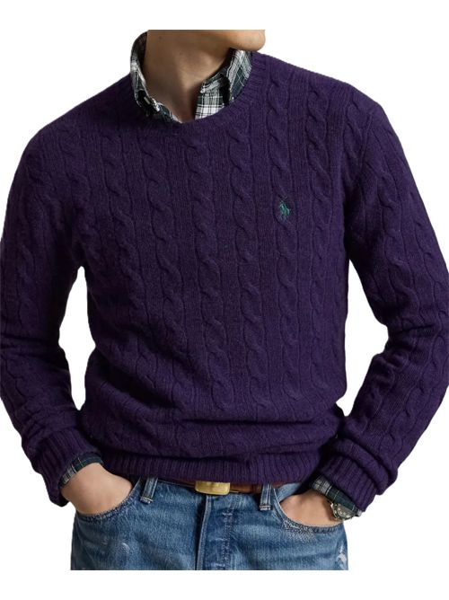 Maglione con lavorazione intrecciata Polo Ralph Lauren | 710-876762-505FIREFISH PURPLE HEATHER